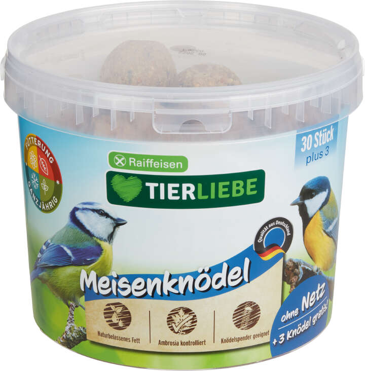 TIERLIEBE Meisenknödel ohne Netz 30 + 3 Stück